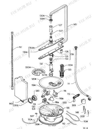 Взрыв-схема посудомоечной машины Zanussi ID4204B - Схема узла Hydraulic System 272